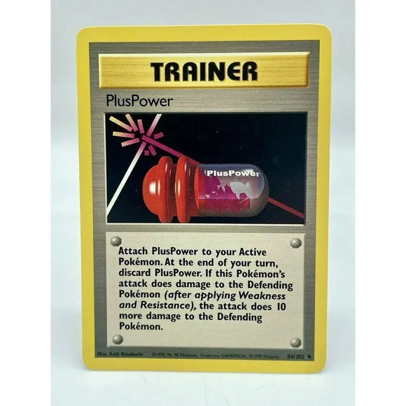PlusPower 84/102 Base Set Non-Holo Vintage 1999‎ Pokemon TCG LP - Picture 1 of 6